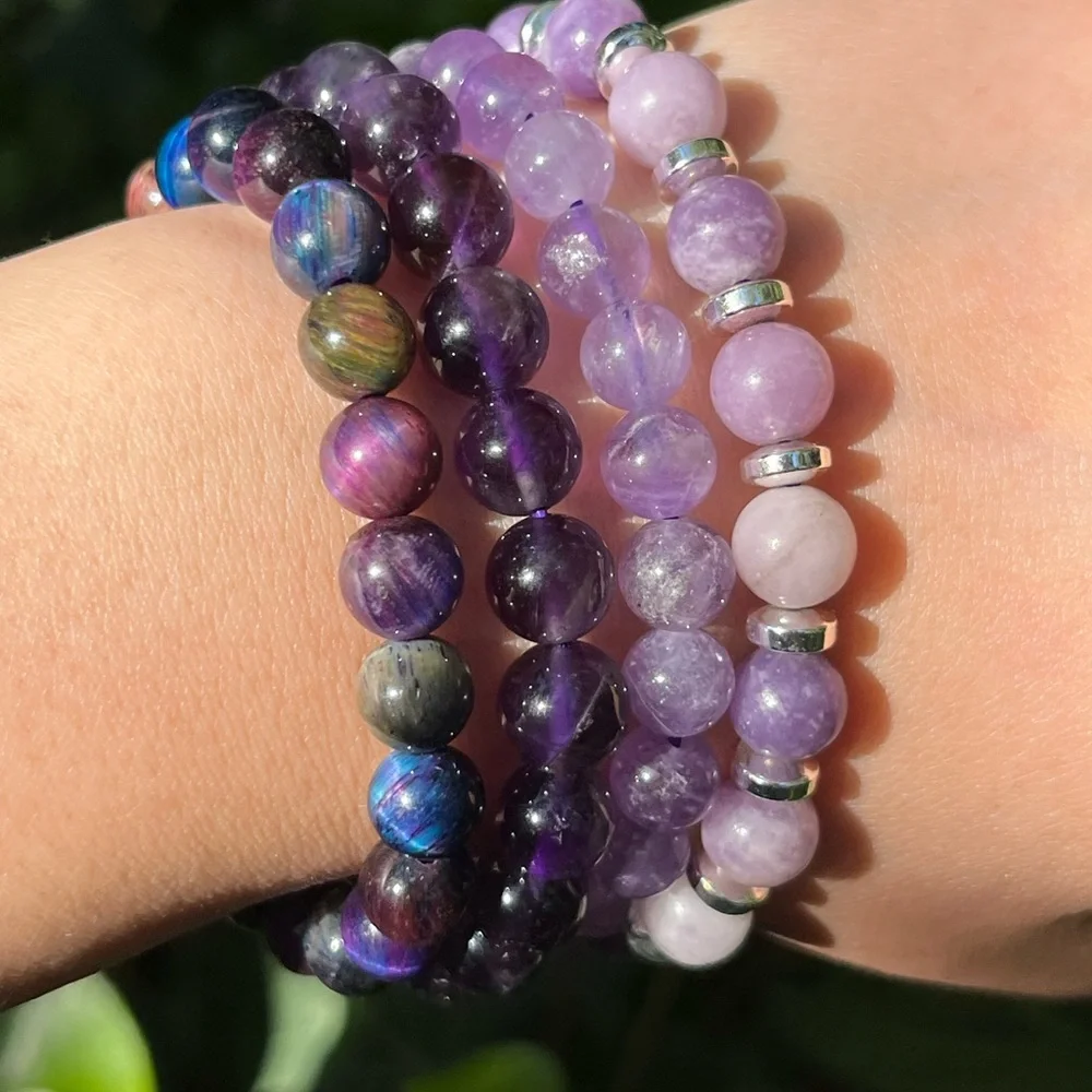 8mm 4‎ pieces of purple bracelets